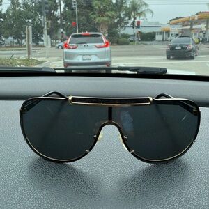 Versace Sunglasses with Black Lenses and Gold Frame